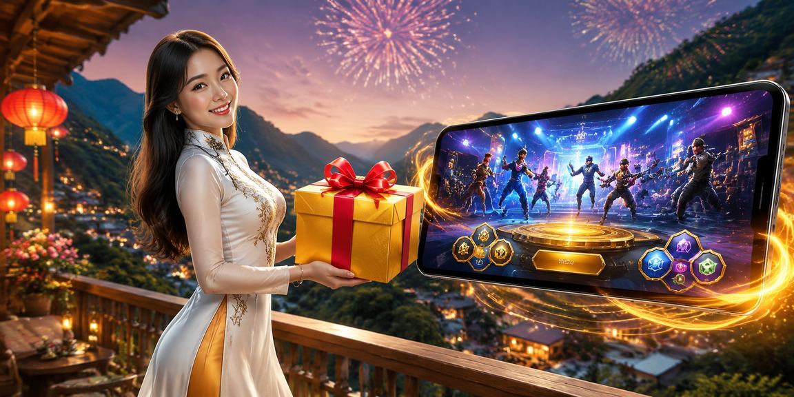 Người dùng Sapa trải nghiệm slot jackpot trên điện thoại trong trang phục áo dài truyền thống